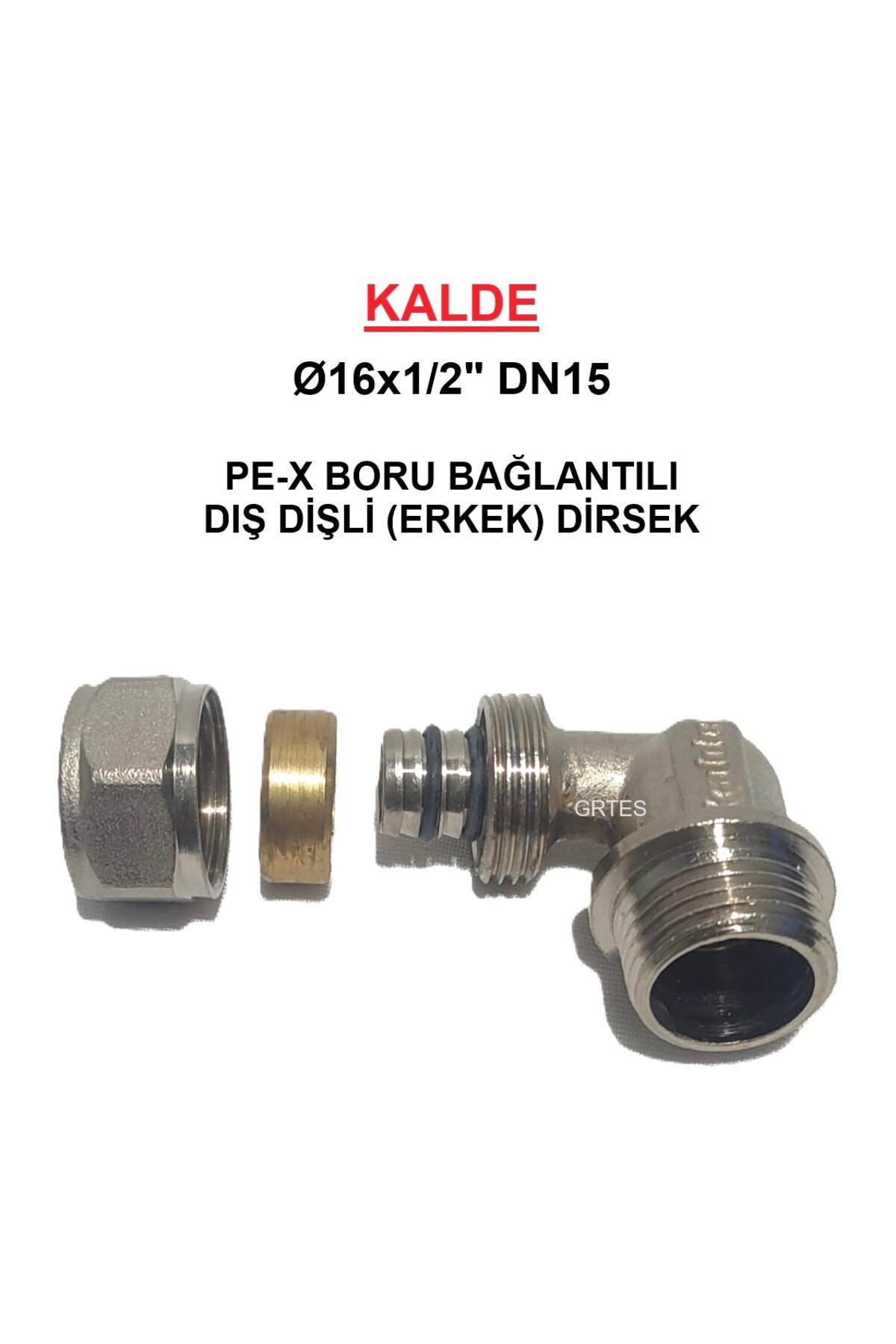 Ø16x1/2'' Pex Dirsek Dış Dişli - Erkek (Mobil Sistem Bağlantı Parçası)