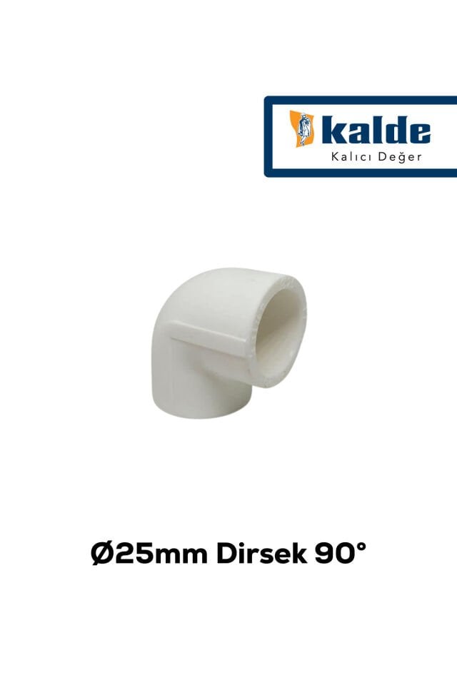 25'lik PPRC Dirsek | 1 Koli (330 Adet) | Ø25 x 90° (25 mm - 90 Derece) | Temiz Su
