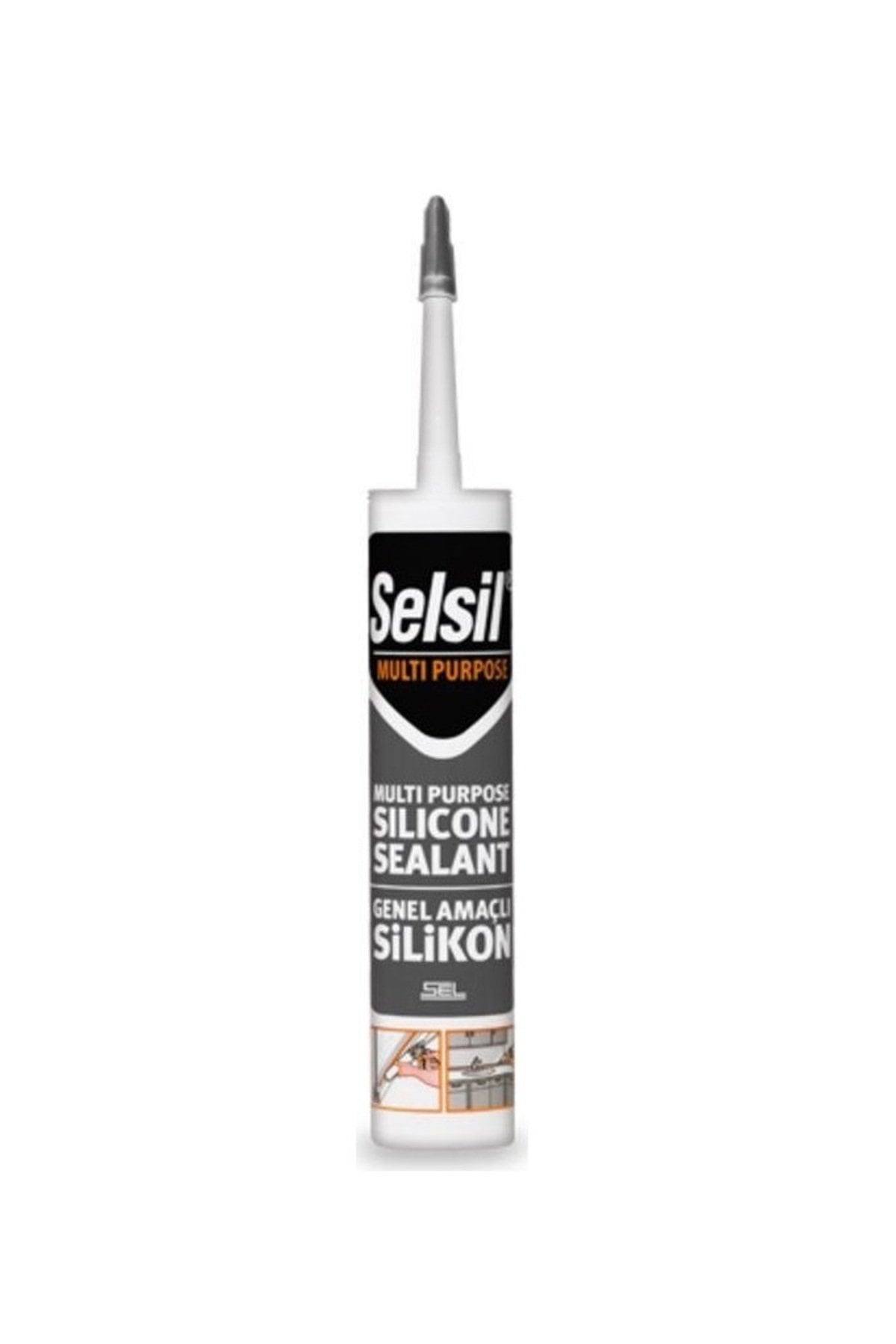 Selsil Silikon Çok Amaçlı, Su Geçirmez Universal Şeffaf 280 Ml